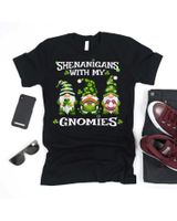 Shenanigans With My Gnomies Cute Gnome Shirt St Patricks Day T-Shirt Unisex Standard T-Shirt black s